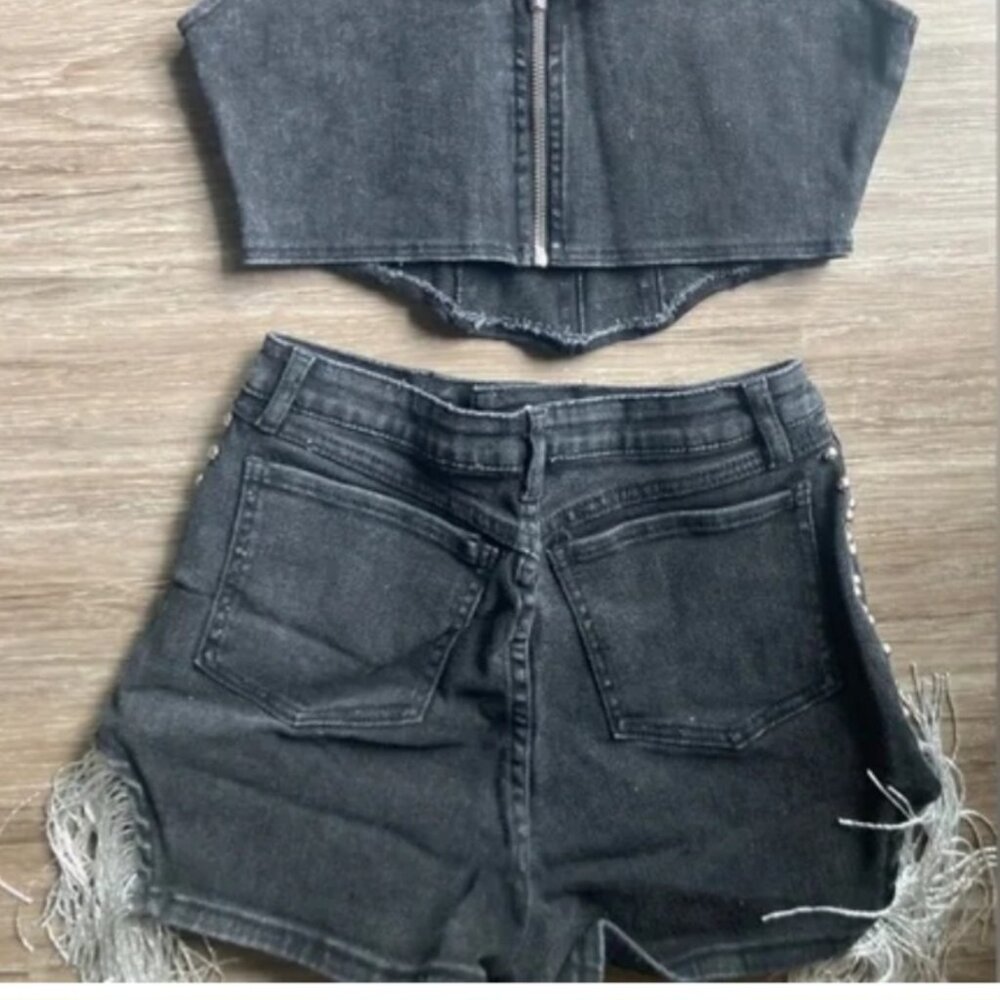 Black Denim Festival Set - sz M